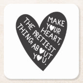 Make your Heart Pretiest thing about you スクエアペーパーコースター (正面)