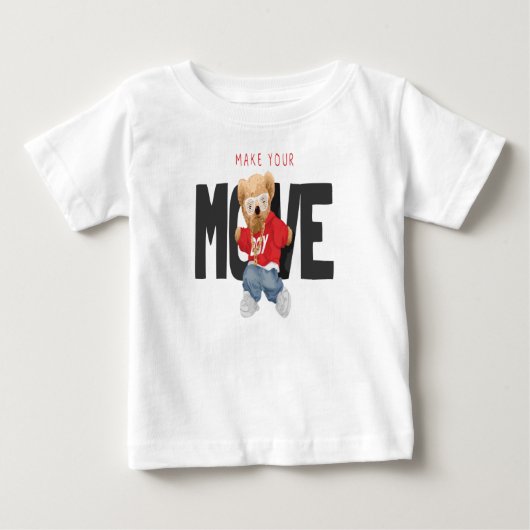 Make Your Move カッコいい Bear踊り ベビーTシャツ (正面)