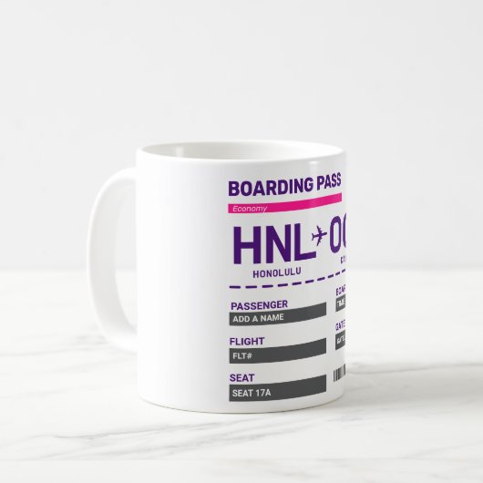 Make Your Own Boarding Pass Mug コーヒーマグカップ (正面左)