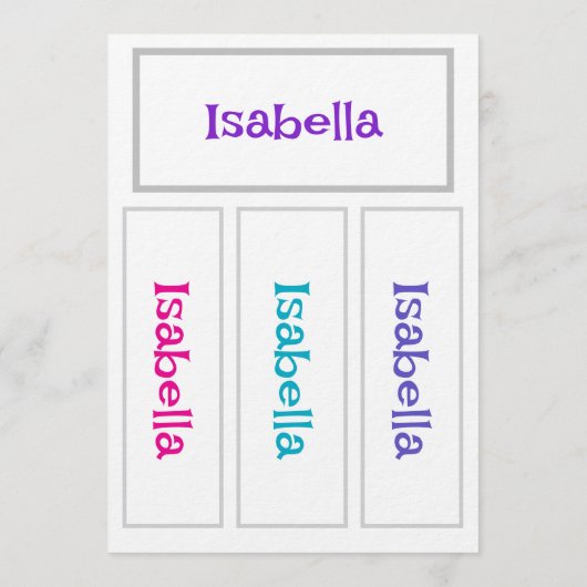 Make Your Own Bookmarks Add Name DIY Activity メニュー (裏面)