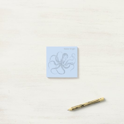 Make Your Own Custom Name Octopus Sticky Notes ポストイット (デスク上)
