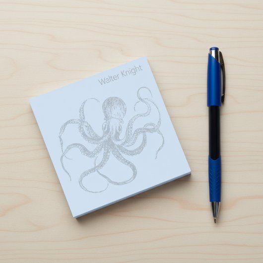 Make Your Own Custom Name Octopus Sticky Notes ポストイット