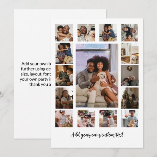 Make your own custom personalized 15 photo カード (正面/裏面)