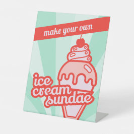 Make your own Ice Cream Sundae Bar Tabletop Sign  台座サイン