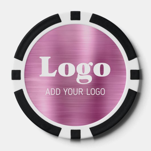 Make Your Own Pink Metallic Style Business Logo ポーカーチップ (正面)
