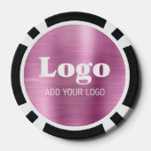 Make Your Own Pink Metallic Style Business Logo ポーカーチップ (裏面)