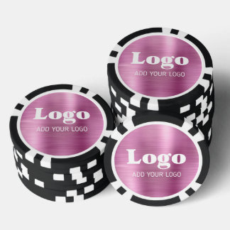 Make Your Own Pink Metallic Style Business Logo ポーカーチップ
