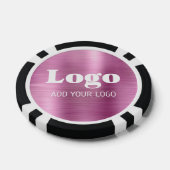 Make Your Own Pink Metallic Style Business Logo ポーカーチップ (シングル)