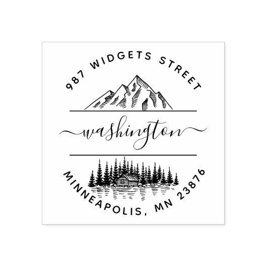 Make Your Own Rustic Mountain Forest Landscape ラバースタンプ (インプリント)