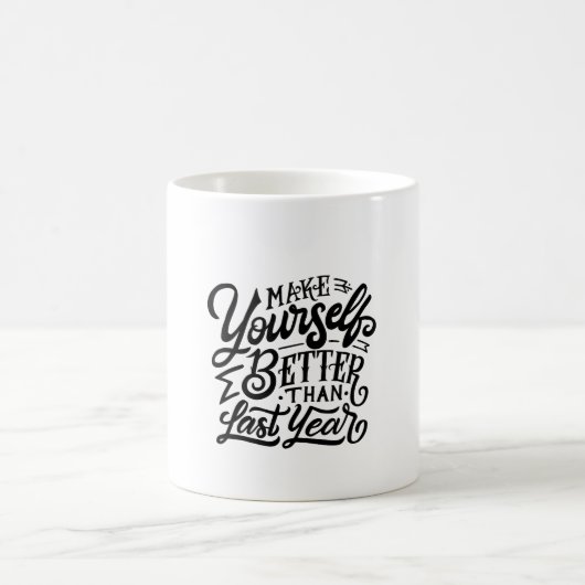 make your self better then last year コーヒーマグカップ (中央)