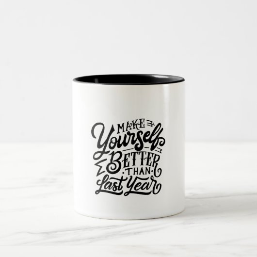 make your self better then last year ツートーンマグカップ (中央)