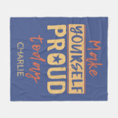 「Make Yourself」誇りを持った名前をカスタムするフリースブランケット フリースブランケット (正面(横))
