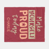 「Make Yourself」誇りを持った名前をカスタムするフリースブランケット フリースブランケット (正面(横))