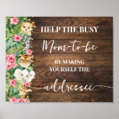 Make Yourself Addressee Rustic Pink Safari Shower ポスター (正面)