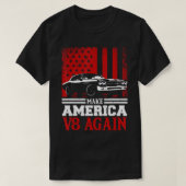 Makeamerica V8再びマッスルカーレースV8モーター Tシャツ (デザイン正面)