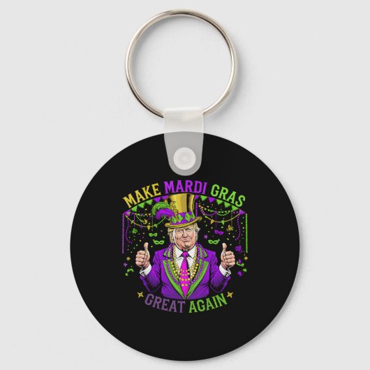 Makemardi Gras再素晴らし度おもしろいMardi Gras Men Wom キーホルダー (正面)