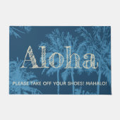 Makenaのビーチのハワイの不完全なやしアロハ ドアマット (正面)