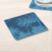 Makenaのビーチのハワイの不完全なやし スクエアペーパーコースター (アングル)
