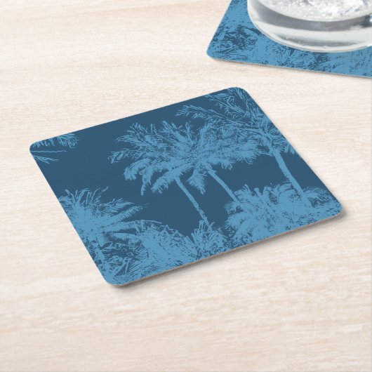 Makenaのビーチのハワイの不完全なやし スクエアペーパーコースター (アングル)