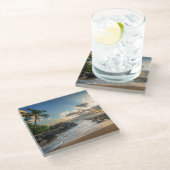 Makenaのビーチ| Makenaの入江 ガラスコースター (アングル)