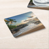 Makenaのビーチ| Makenaの入江 スクエアペーパーコースター (アングル)