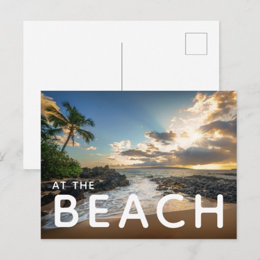 Makena Beach Cove Sunset ポストカード (正面/裏面)