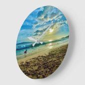 Makena Dreaming - Big Beach Maui Sunset ラージ壁時計 (傾斜)