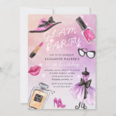 Makeover Glam Sparkle Birthday Party招待 招待状 (正面)