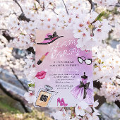 Makeover Glam Sparkle Birthday Party招待 招待状