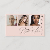 Makeup 3 photo, Pink & Black Business  名刺 (正面)