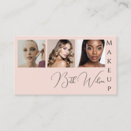 Makeup 3 photo, Pink & Black Business  名刺