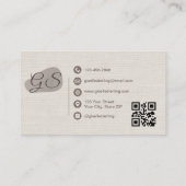 Makeup Artist Beige Linen Modern Elegant QR Code 名刺 (裏面)