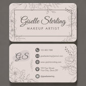 Makeup Artist Blush Pink Floral 名刺