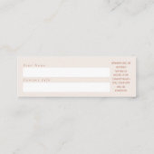Makeup Artist Business Branded Raffle Ticket スキニー名刺 (裏面)