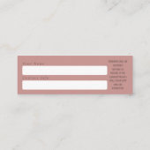 Makeup Artist Business Logo Raffle Ticket スキニー名刺 (裏面)