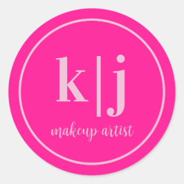 Makeup Artist Custom Monogram Business ラウンドシール