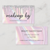 Makeup Artist Elegant Iridescent Pearlescent Pink 名刺 (正面/裏面)