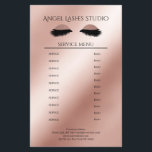 Makeup Artist Eyelash Extensions チラシ<br><div class="desc">Maskenbildner-Kosmetiker- Eyelash Extensions-Flyer-Preisliste in Rose´-Goldfarben. Über " weiteres personalisieren" können Sie Schriftart,  Farbe,  Position etc. individuell wählen und verändern.
Bei diesem Produkt werden keine Glitzerpartikel verwendet,  Rose´-Gold ist nur der Farbton.</div>