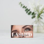 Makeup Artist Eyelash Lashes Black & White script  名刺 (スタンド正面)