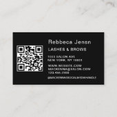 Makeup Artist Eyelash Lashes Black & White script  名刺 (裏面)