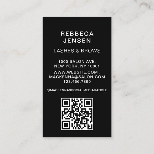 Makeup Artist Eyelash Lashes & Brows 名刺 (裏面)