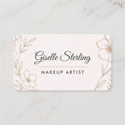 Makeup Artist Floral QR Code 名刺 (正面)