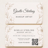 Makeup Artist Floral QR Code 名刺