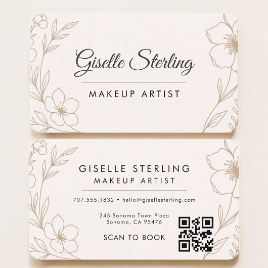 Makeup Artist Floral QR Code  名刺