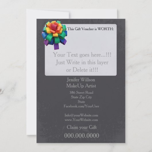 Makeup Artist Gift Voucher (裏面)