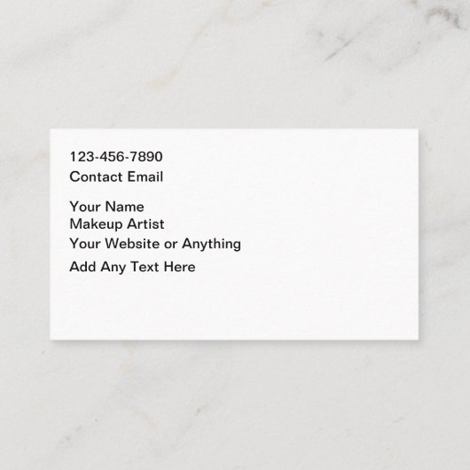 Makeup Artist Glitz And Glam 名刺 (裏面)