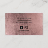 Makeup Artist Hair Stylist Salon Modern Rose Gold 名刺 (裏面)