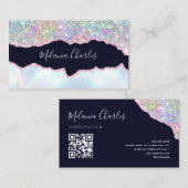 Makeup Artist Holographic Glitter Iridescent Agate 名刺 (正面/裏面)