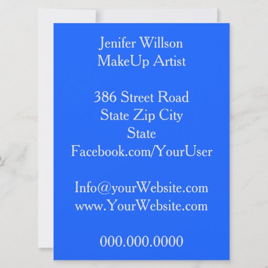 Makeup Artist Invitation 招待状 (裏面)