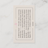 Makeup Artist Lash Tech Pink Sand Aftercare 名刺 (裏面)